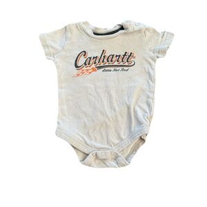 Carhartt Light Gray Kids Bodysuit with Orange Accents